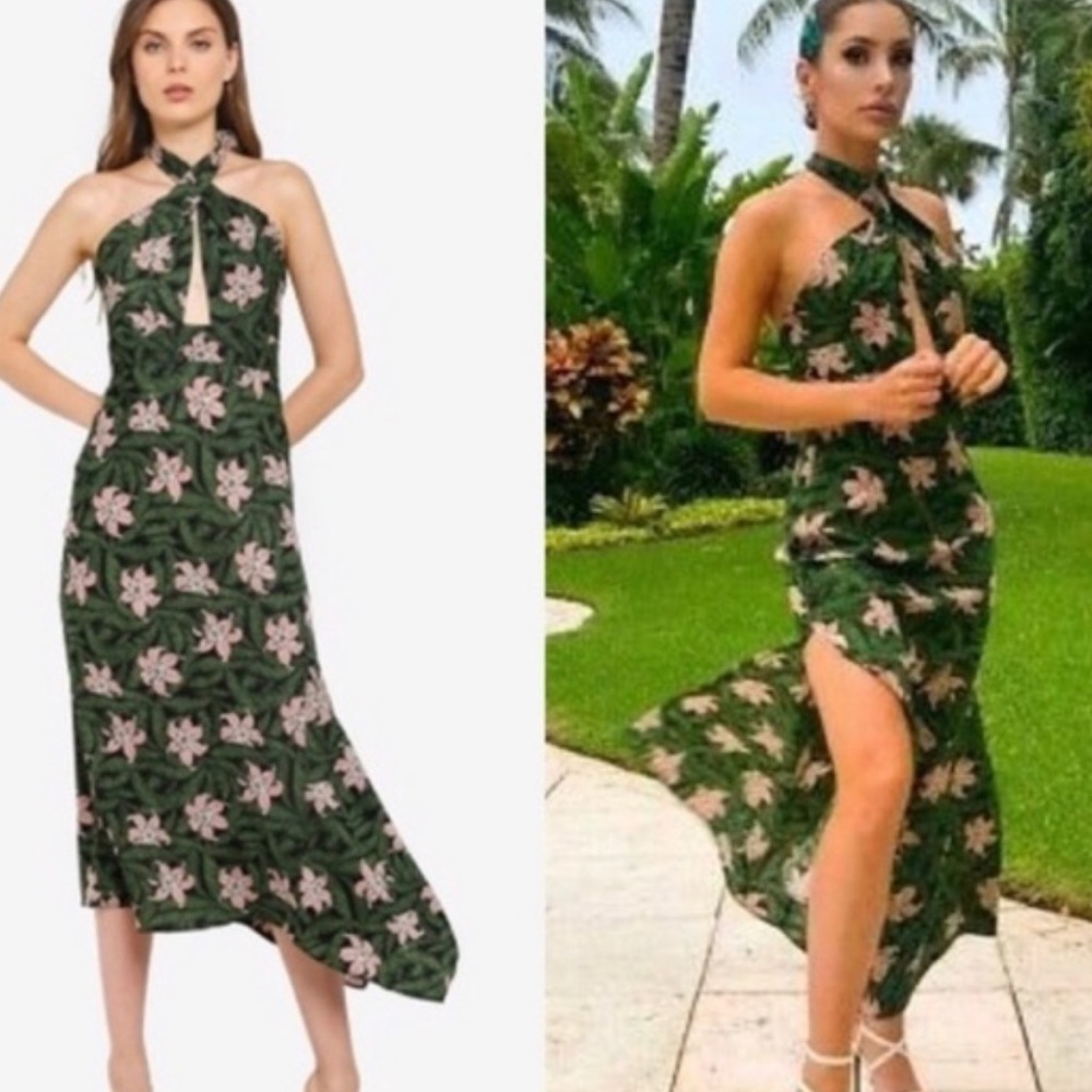 Topshop Hibiscus Halter Dress